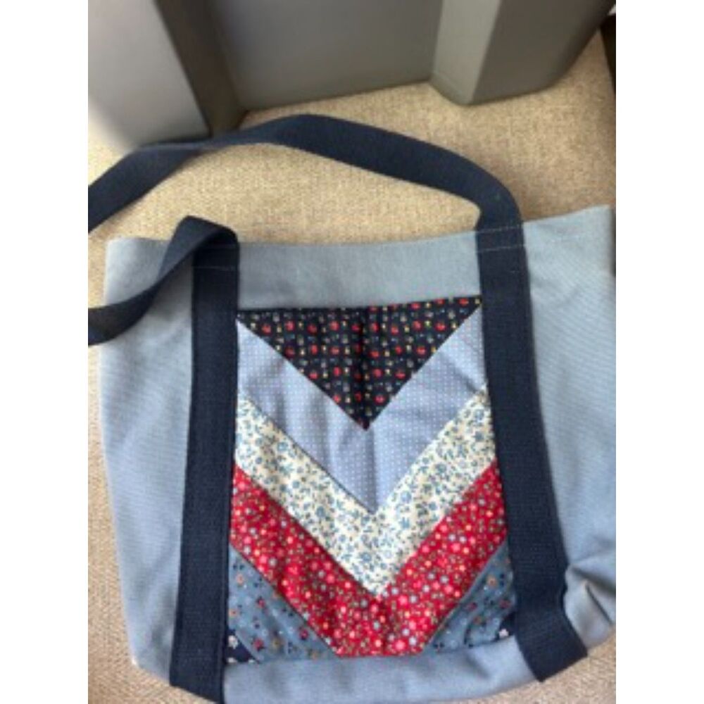 Vintage My Maine Bag Coastal Patchwork Tote Purse Handmade Style